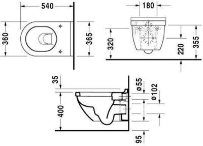 Унитаз Duravit Starck 3 22250900001 подвесной без сиденья