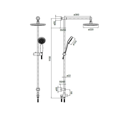 Душевая система Iddis Renior RENSS5FI76 Хром