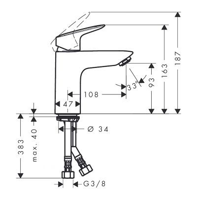 Смеситель для раковины Hansgrohe Logis 71107000 Хром