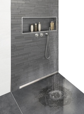 Душевой лоток Berges Wasserhaus Wall 600 090156 с решеткой Матовый хром