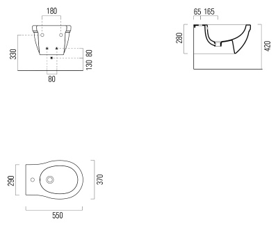 Биде GSI Classic 55 8765111 белое глянцевое