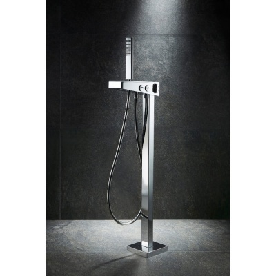 Смеситель для ванны Black&White Universe U6982 Хром Белый матовый