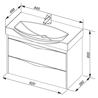Тумба под раковину Aquanet Франка 85 183053 подвесная Белая