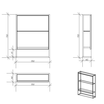 Зеркальный шкаф Alvaro Banos Toledo 55 Дуб сонома