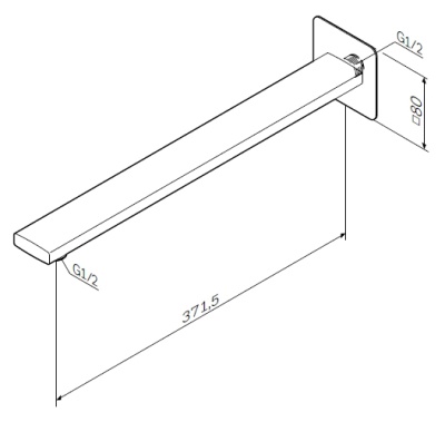 Кронштейн для верхнего душа AM.PM 37 F0500703 Хром