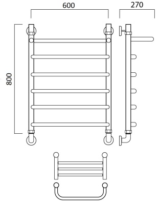 Водяной полотенцесушитель Aquanerzh 004-0A8060 Хром