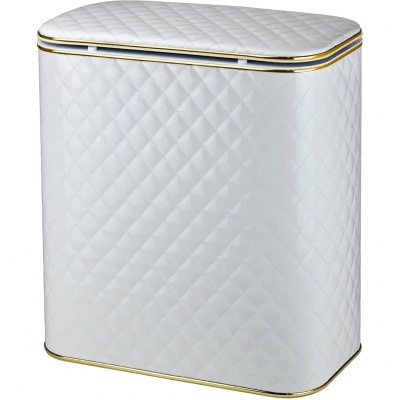 Корзина для белья Cameya Стеганая WGC-BG глубокая Белая, кант золото