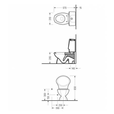 Унитаз-компакт Serel Children 8702DOGR с бачком и сиденьем
