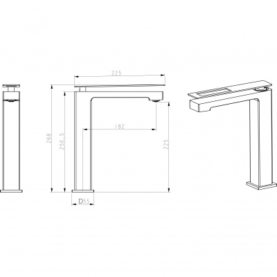 Смеситель для раковины Boheme Q 142-WCR Белый Хром
