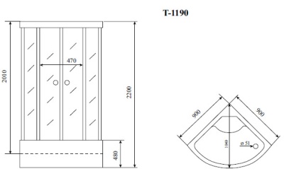 Душевая кабина Timo Standart 90x90 T-1190 с гидромассажем