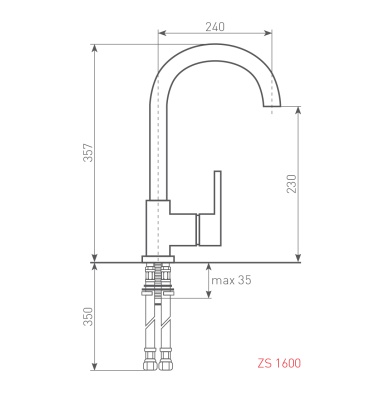 Смеситель для кухни Zigmund&Shtain ZS 1600 Индийская ваниль
