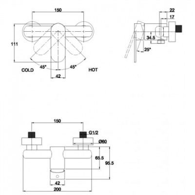 Смеситель для душа Kaiser Arena 33077 Хром