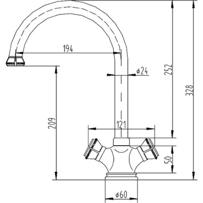 Смеситель для кухни ZorG Antic A 2005K-SL Серебро