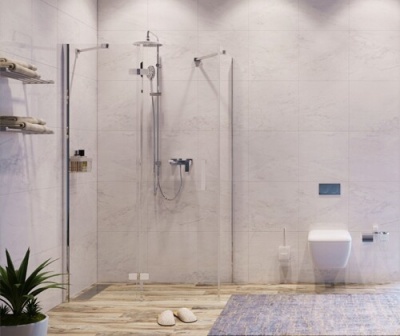 Душевой уголок WasserKRAFT Aller 100x120 L 10H10LWHITE профиль Белый Хром стекло прозрачное