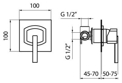 Смеситель для душа Webert Azeta AZ880101 Хром