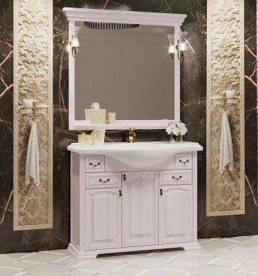 Тумба под раковину Opadiris Риспекто 105 00000001047 Беленый бук ручки Бронза