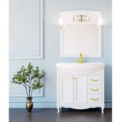 Комплект мебели для ванной ValenHouse Эллина 85 EK85_БЗ Белый ручки Золото