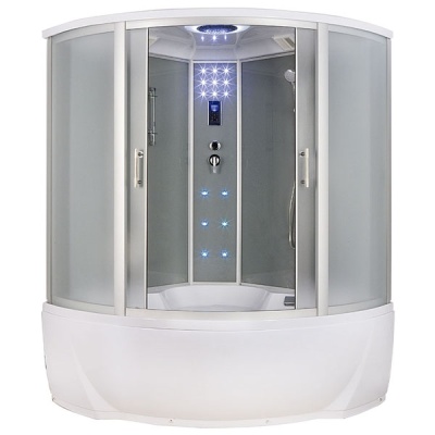 Душевой бокс Erlit Comfort ER4350T 150x150 с гидромассажем задняя стенка Зеркальная стекло тонированное