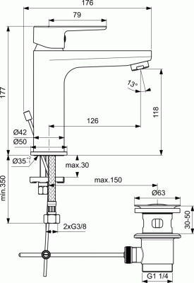 Смеситель для раковины Ideal Standard Sesia BC201AA Хром