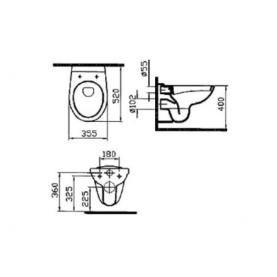 Унитаз Vitra Spinflush 7855B003-0075 подвесной без сиденья