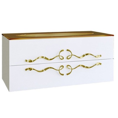 Тумба под раковину Aqwella Clarberg Due amanti 120 Due.01.12/W/GL подвесная Белая ручки Золото