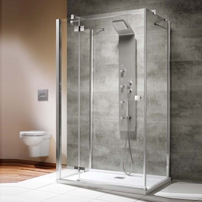 Дверь душевого уголка Radaway Almatea KDJ+S 100x90x90 L1 профиль Хром стекло прозрачное