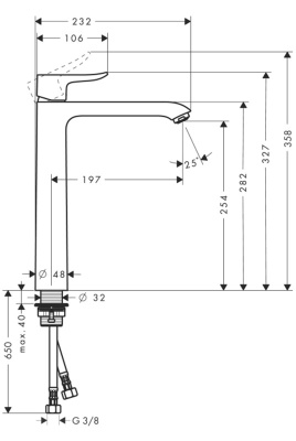 Смеситель для раковины Hansgrohe Metris 31184000 Хром