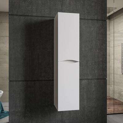 Шкаф пенал Бриклаер Вега 35 подвесной Белый глянец