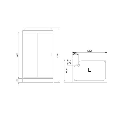 Душевая кабина Royal Bath HP 120х80 RB8120HP7-WC-CH-L с гидромассажем стекло матовое задняя стенка Белая
