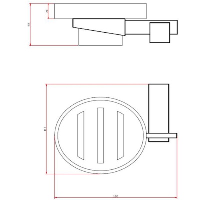 Мыльница настенная Schein Durer 262C L Хром, Белый
