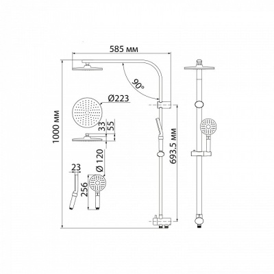 Душевая система Iddis Swipe SWI3F97i76 Хром