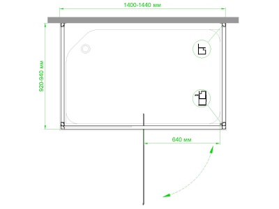 Душевой уголок Royal Bath HV 140х90 RB9140HV-C-CH-P без поддона профиль Хром стекло рифленое