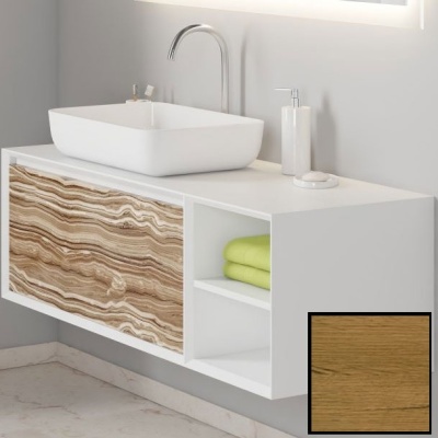 Тумба под раковину SanVit Стайл 120 L kstyle120 с фактурой под дерево подвесная Акация светлая