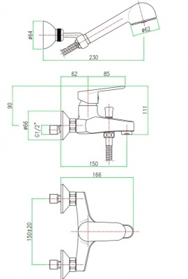 Смеситель для ванны Webert Sax Evolution SE850101740 Белый матовый