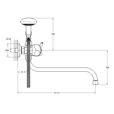 Смеситель для ванны G-Lauf QTZ7-B827 универсальный Хром