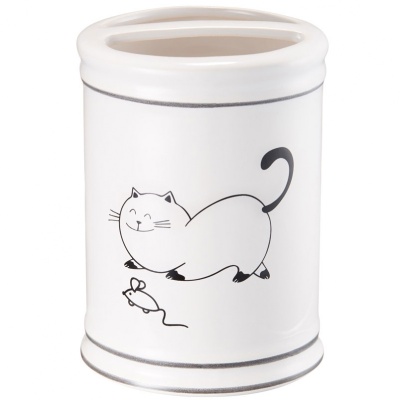 Держатель для зубных щеток Fora Happy Cats FOR-HC042 Черно-белый