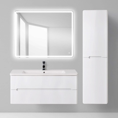 Тумба под раковину BelBagno Luxury 105 подвесная Белая глянцевая