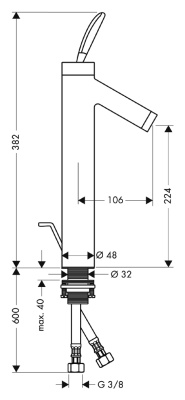 Смеситель для раковины Axor Starck 10020000 Хром