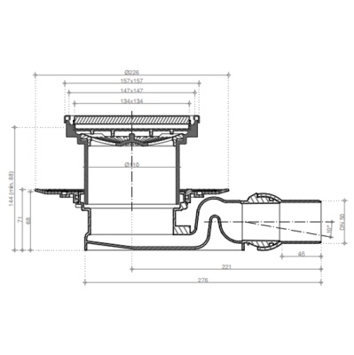 Душевой трап Pestan Confluo Standard 13000088 с решеткой