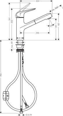 Смеситель для кухни Hansgrohe Focus M42 71814000 Хром