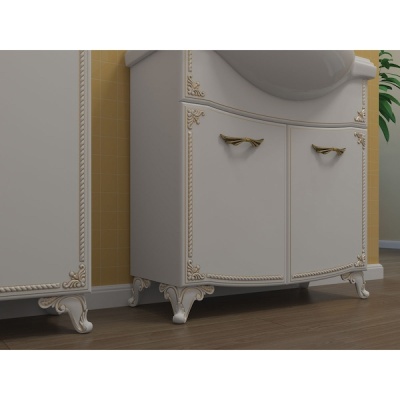 Тумба под раковину Какса-А Классик-Д 80 003871 Белая Золото