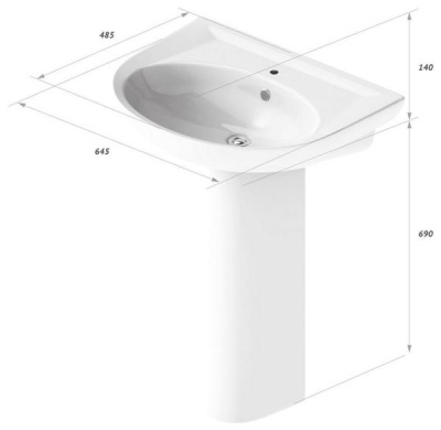 Раковина Sanita Luxe Classic Luxe SL400101 CLCSLWB01 Белая