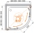 Душевой уголок Cezares Anima R-2 100x100 ANIMA-W-R-2-100-C-Cr-IV IV профиль Хром стекло прозрачное