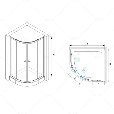 Душевой уголок RGW Classik CL-51 80x80 профиль Хром стекло прозрачное