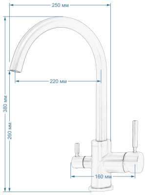 Смеситель для кухни Seaman Barcelone SSL-5385-Mist Никель
