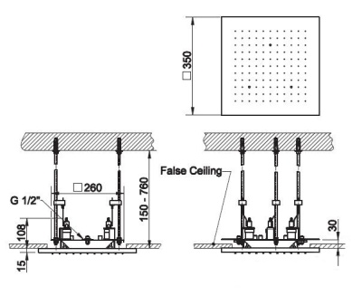 Верхний душ Gessi Minimali 32909.238 Зеркальная сталь