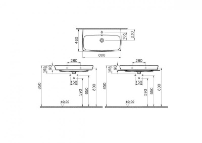 Раковина Vitra Metropole 5663B003-0001 Белый