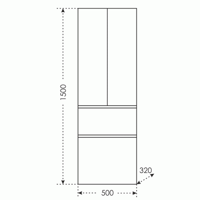 Шкаф пенал СанТа Марс 50 подвесной Белый
