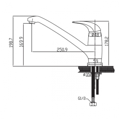 Смеситель для кухни Kaiser Safira 15133/701008 Хром
