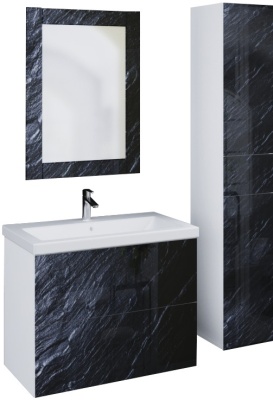 Тумба под раковину Marka One Lacio 80П Black stone
